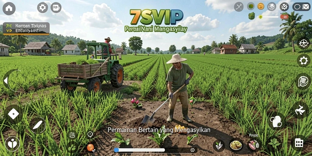 Gameplay menarik dalam 7SVIP saat mengelola kebun pertanian.