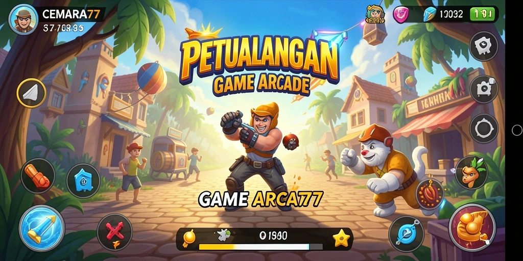 Screenshot gameplay menampilkan karakter bergerak cepat di platform penuh rintangan.
