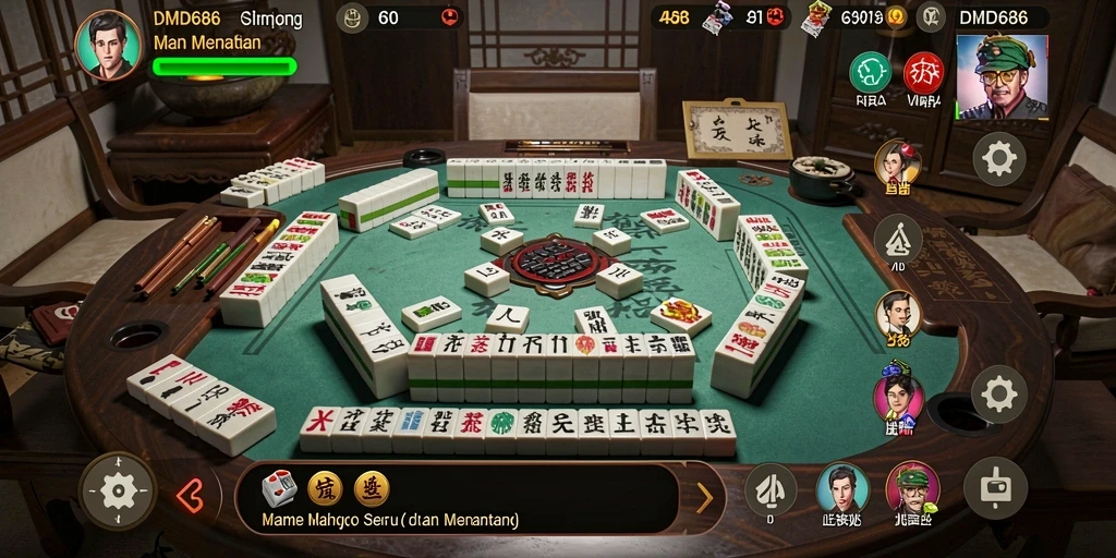 Screenshot DMD686 menampilkan gameplay Mahjong yang menarik dan menantang.