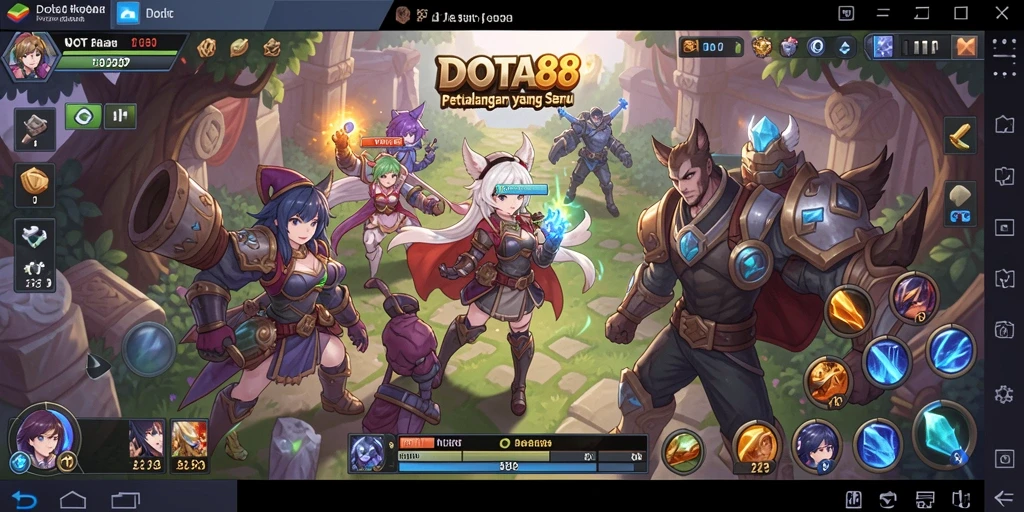 Screenshot DOTA88 menampilkan karakter anime dalam aksi seru.