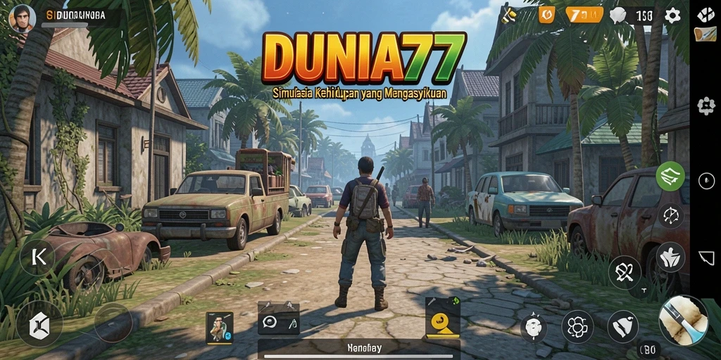 Screenshot gameplay DUNIA77 yang menampilkan interaksi karakter.