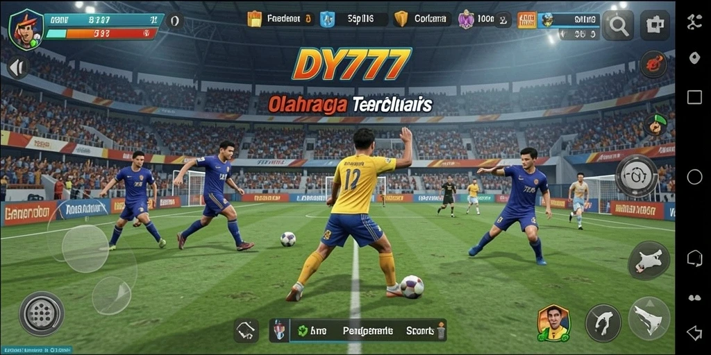 Tampilan menunjukkan aksi seru dalam gameplay DY777 dengan elemen olahraga yang dinamis.