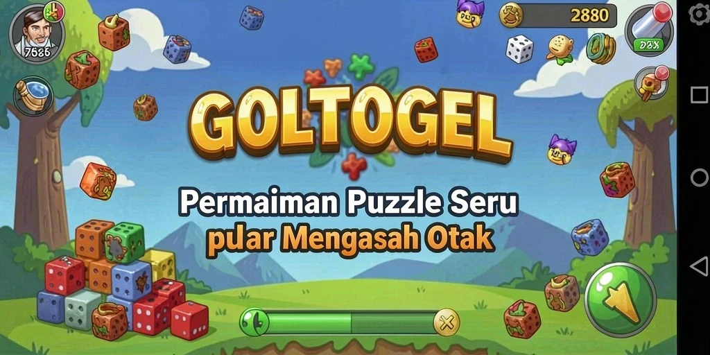 Gameplay seru GOLTOGEL dengan berbagai teka-teki menantang.