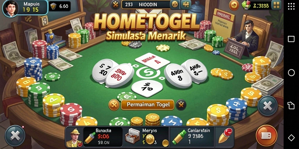 Tampilan gameplay HOMETOGEL dengan grafik yang menarik dan interaktif.