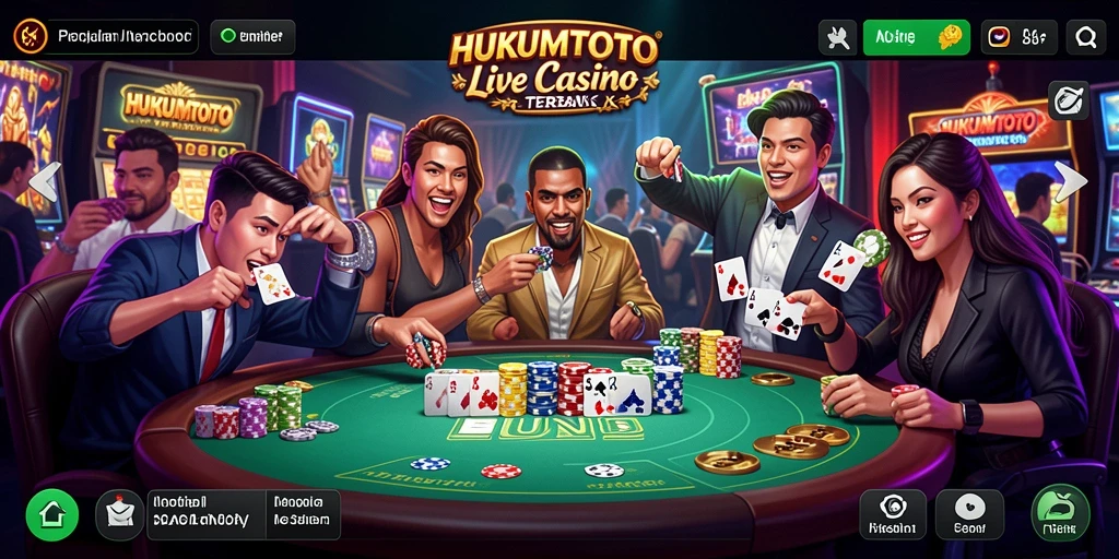 Tampilan gameplay Live Casino yang mendebarkan di HUKUMTOTO.