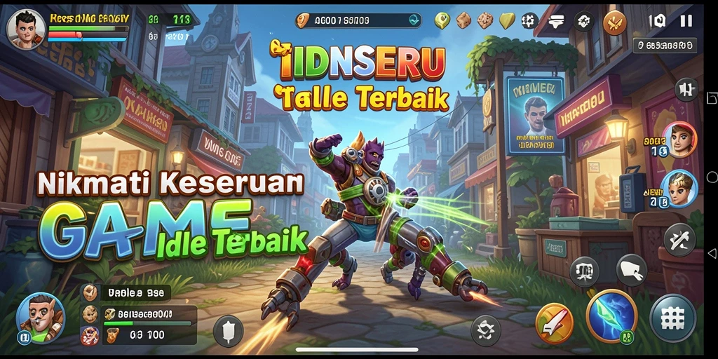Tampilan gameplay menarik di <strong>IDNSERU</strong> dengan karakter yang aktif bekerja.