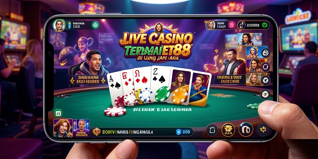 Tangkapan layar gameplay Live Casino JAWABET88 yang menampilkan dealer langsung.
