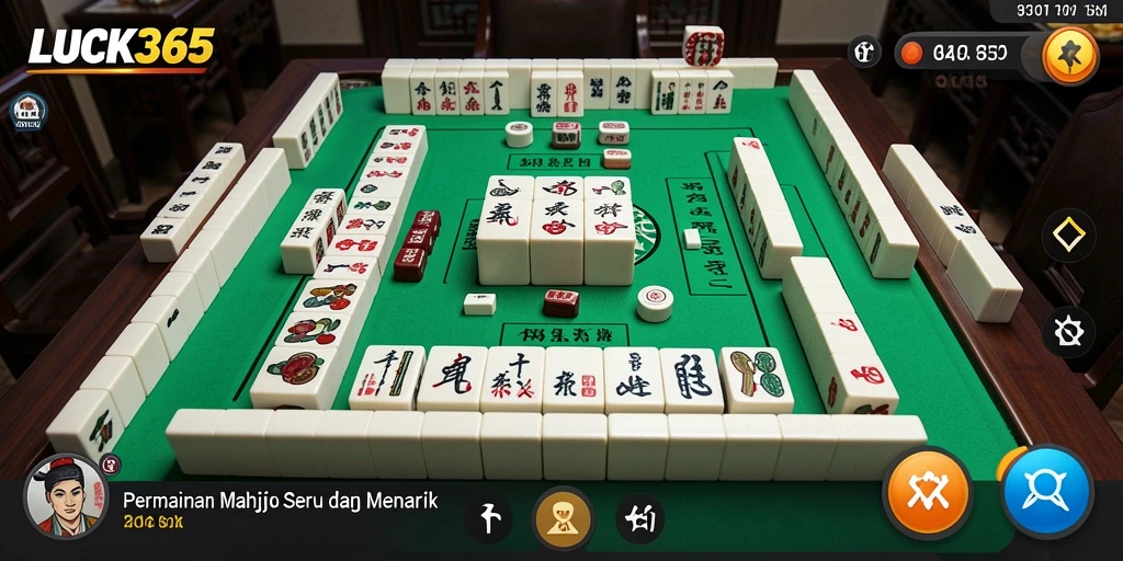 Screenshot utama LUCK365 menampilkan gameplay Mahjong yang seru.