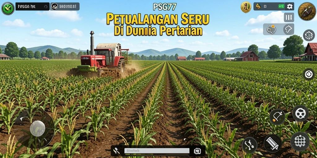 Tangkapan layar gameplay <strong>PSG77</strong> menampilkan ladang subur dan aktivitas bertani yang menarik.