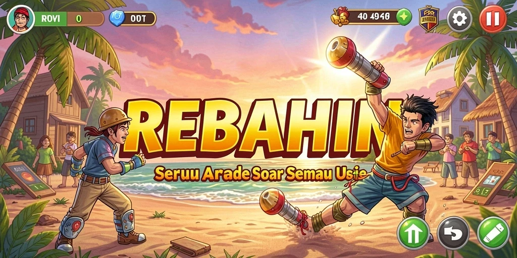 Tangkapan layar gameplay REBAHIN yang menampilkan aksi seru Arcade.