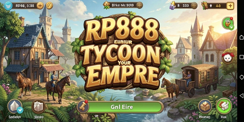 Screenshot utama RP888 menunjukkan suasana gameplay Tycoon yang seru.
