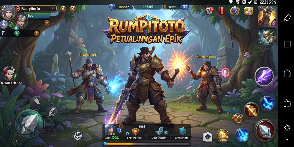 Tampilan gameplay RUMPITOTO dengan karakter dan grafis menawan.