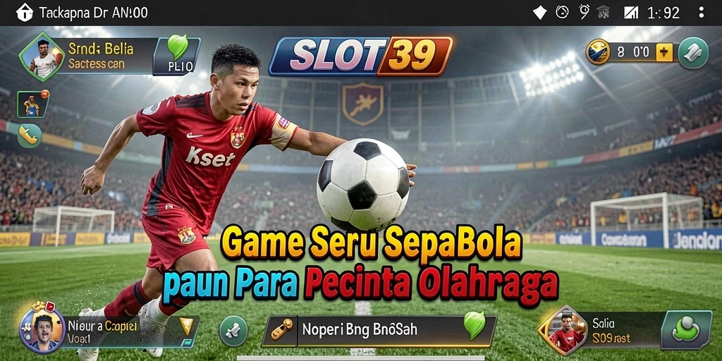 Tampilan gameplay seru dalam SLOT39 saat pertandingan sepak bola.