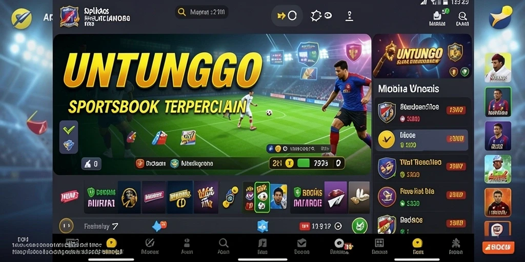 Tampilan menarik dari aplikasi UNTUNGGO saat bermain taruhan olahraga.