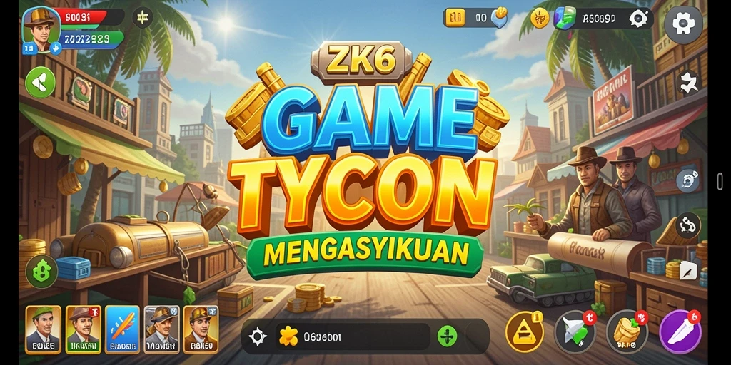 Tampilan gameplay ZK6 yang menampilkan pengelolaan bisnis Tycoon.